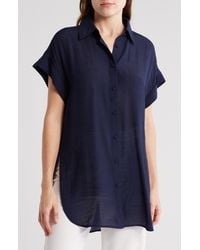 Nanette Lepore - Short Sleeve Button-up Shirt - Lyst
