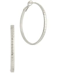 Sterling Forever - Jessalyn Textured Hoop Earrings - Lyst
