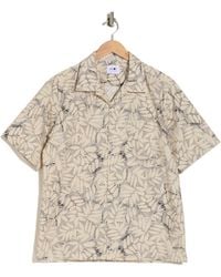 NN07 - Julio 5209 Leaf Print Short Sleeve Button-up Camp Shirt - Lyst