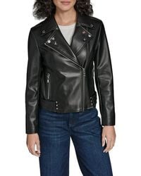 KARL LAGERFELD - Moto Jacket With Charm Studs - Lyst