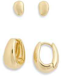 Nordstrom Rack - Set Of 2 Demi Fine Stud & Huggie Hoop Earrings - Lyst