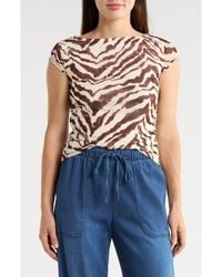 Sanctuary - Meet You There Cap Sleeve Mesh Top - Lyst