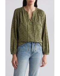 Melrose and Market - Long Sleeve Tie Neck Top - Lyst