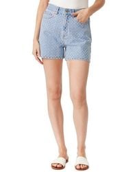 Habitual - High Waist Eyelet Denim Shorts - Lyst