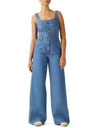 Levi's - Audra Seamed Wide Leg Denim Jumpsuit - Lyst