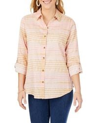 Foxcroft - Zoey Northern Lights Tie Dye Cotton Sateen Button-Up Shirt - Lyst