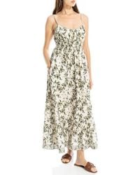 max studio empire waist maxi dress MAX STUDIO V-neck Tiered Empire Waist Maxi Dress