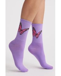 Casa Clara - Mariposa Butterfly Crew Socks - Lyst