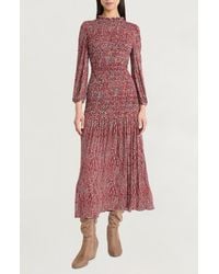 The Good Journey - Smocked Long Sleeve Maxi Dress - Lyst