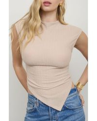 Blu Pepper - Mock Neck Handkerchief Hem Top - Lyst