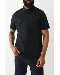 True Religion - Short Sleeve Cotton Button-up Shirt - Lyst
