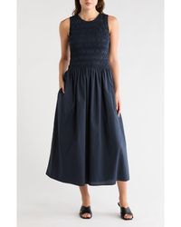 Rag & Bone - Lane Sleeveless Smocked Cotton Maxi Dress - Lyst