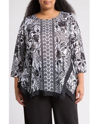 Ruby Rd. - Crystal Embellished Long Sleeve Top - Lyst