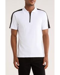 DKNY - Zach Stretch Cotton Quarter Zip Polo - Lyst