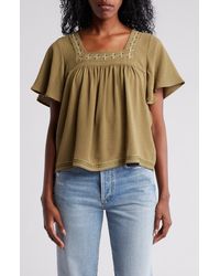Bobeau - Embroidered Airflow Top - Lyst