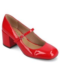 Journee Collection - Mary Jane Faux Leather Pumps - Lyst