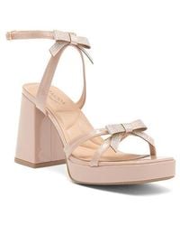 TOP GUY SHOES - Crystal Bow Block Heel Sandal - Lyst