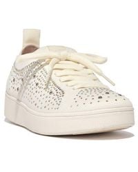 Fitflop - Rally Rhinestone Knit Trainer Sneaker - Lyst