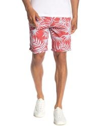 Scotch & Soda Tropical Print Cuffed Chino Shorts - Red