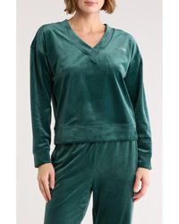 DKNY - Mini Rhinestone Logo Velour Pullover - Lyst