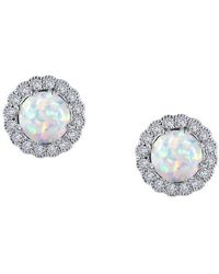 Lafonn - Simulated Opal & Simulated Diamond Halo Stud Earrings - Lyst