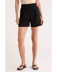 Theory - High Waist Pleat Crepe Shorts - Lyst