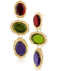 Jardin - Oval Crystal Drop Earrings - Lyst