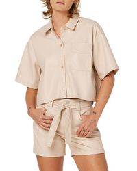 Hudson Jeans - Oversize Crop Button-Up Top - Lyst