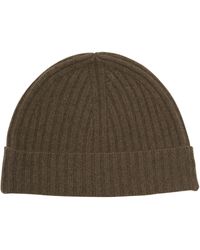 360cashmere Kleo Ribbed Cashmere Beanie In Olive At Nordstrom Rack - Green