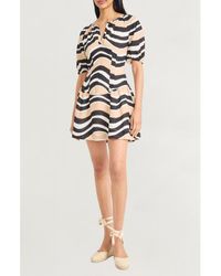 The Good Journey - Puff Sleeve Drop Waist Babydoll Minidress - Lyst