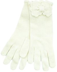 Portolano - Scalloped Edge Knit Gloves - Lyst