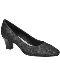 Easy Street - Lace Kitten Heel Almond Pumps - Lyst