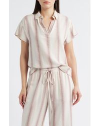 Cloth & Stone - Stripe Short Sleeve Popover Top - Lyst
