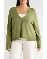 Max Studio - V-Neck Button Front Cardigan - Lyst