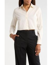 Theory - Crop Poplin Button-Up Shirt - Lyst