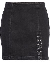 PacSun Lace-up Denim Miniskirt In Black At Nordstrom Rack