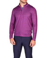 Tailorbyrd - Mini Houndstooth Print Long Sleeve Performance Quarter Zip Polo - Lyst