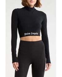 Palm Angels - Mock Neck Long Sleeve Graphic T-Shirt - Lyst