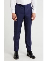 DIGEL - Flat Front Bird's Eye Virgin Wool Dress Pants - Lyst