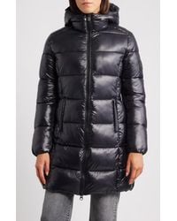 Save The Duck - Ines Water Repellent Longline Hooded Puffer Jacket - Lyst