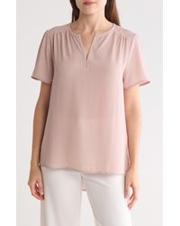 Pleione - Updated Notch Neck High-low Tunic Top - Lyst