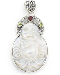 Samuel B. - Garnet, Peridot & Mother-Of-Pearl Buddha Pendant - Lyst