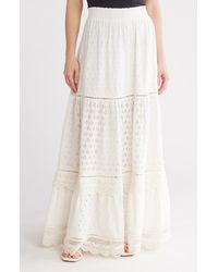 Alice + Olivia - Reise Tiered Eyelet Maxi Skirt - Lyst