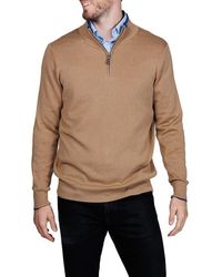 Tailorbyrd - Fine Knit Quarter Zip Sweater - Lyst