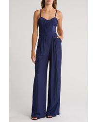 Ramy Brook - Loretta Pleated Wide Leg Jumpsuit - Lyst