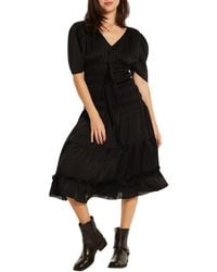 Wishlist - Short Sleeve Tiered Midi Dress - Lyst