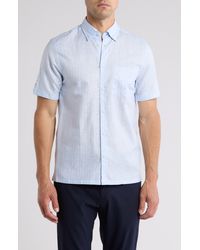 Ted Baker - Lytham Regular Fit Stripe Short Sleeve Cotton Button-up Shirt - Lyst