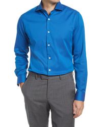Duchamp - Tailored Fit Stretch Solid Dress Shirt - Lyst