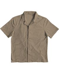 FLEECE FACTORY - Terry Square Short Sleeve Button-up Shirt - Lyst