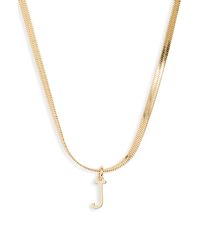 Nordstrom - Herringbone Chain Initial Pendant Necklace - Lyst